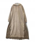 GRACE CONTINENTAL（グレースコンチネンタル）の古着「裏毛パーカーワンピース　0121432806」｜ベージュ