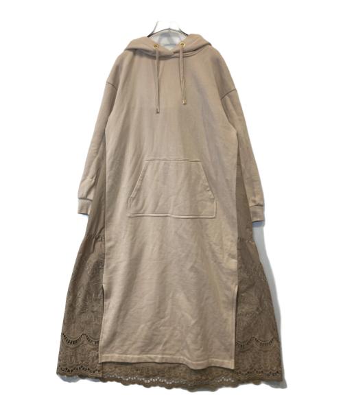 GRACE CONTINENTAL（（グレースコンチネンタル）GRACE CONTINENTAL (（グレースコンチネンタル) 裏毛パーカーワンピース　0121432806 ベージュ サイズ:36の古着・服飾アイテム