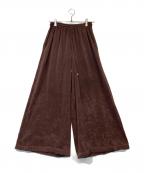 GRACE CONTINENTAL（グレースコンチネンタル）の古着「フィブリルイージーパンツ 0125311124」｜ダークブラウン