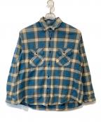 goldゴールド）の古着「SOFT TWILL CHECK WORK SHIRT DAMAGED MODEL/ソフトツイルチェックワークシャツ ダメージモデル/GL28983」｜ブルー