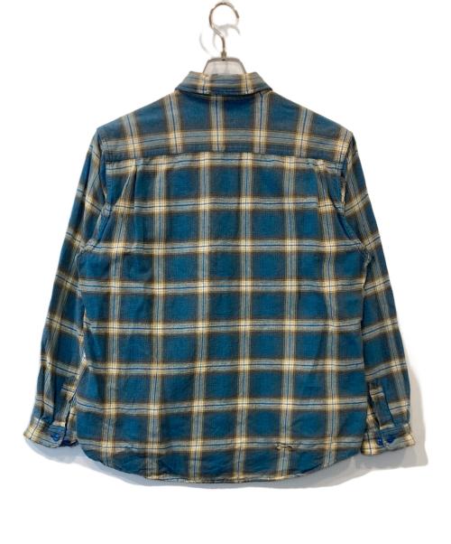 gold（ゴールド）gold (ゴールド) SOFT TWILL CHECK WORK SHIRT DAMAGED MODEL/ソフトツイルチェックワークシャツ ダメージモデル/GL28983 ブルー サイズ:Lの古着・服飾アイテム