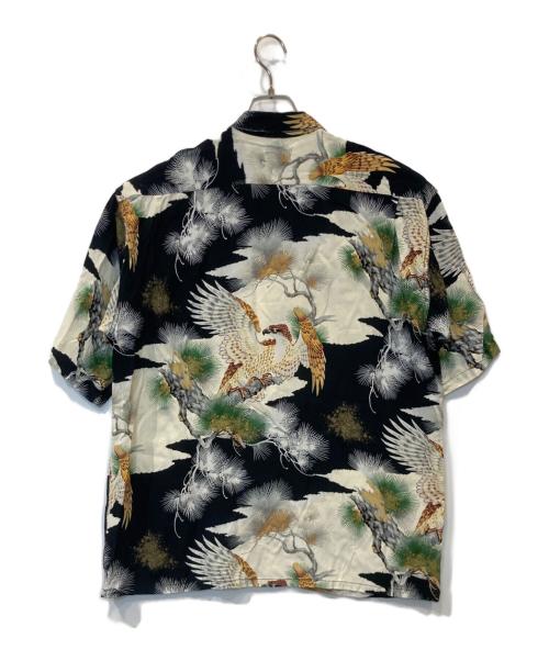 gold（ゴールド）gold (ゴールド) ALOHA SHIRT “KING OF THE SKY”/アロハシャツ「キング・オブ・ザ・スカイ ブラック×ホワイト サイズ:Lの古着・服飾アイテム