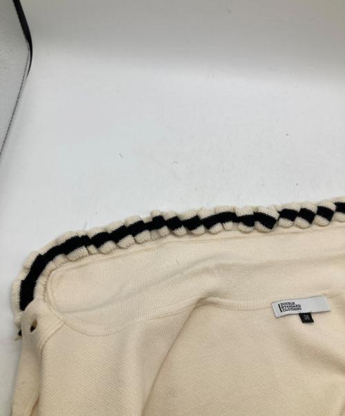 DOUBLE STANDARD CLOTHING（ダブルスタンダードクロージング）DOUBLE STANDARD CLOTHING (ダブルスタンダードクロージング) パフショルダーボーダーニットカーディガン アイボリー×ブラック サイズ:38の古着・服飾アイテム