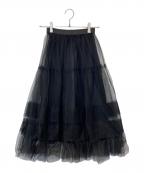 ANAYI チュールティアードギャザー スカートアナイ）の古着「チュールティアードギャザー スカート102427-11-580-95-340」｜ブラック