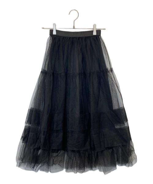 ANAYI チュールティアードギャザー スカート（アナイ）ANAYI　チュールティアードギャザー スカート (アナイ) チュールティアードギャザー スカート102427-11-580-95-340 ブラック サイズ:34の古着・服飾アイテム