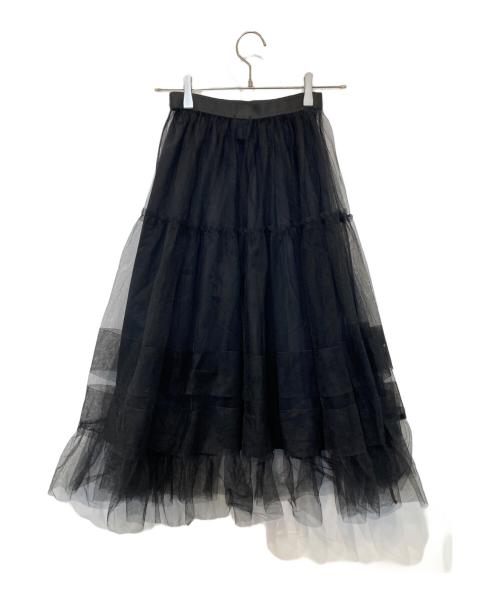 ANAYI チュールティアードギャザー スカート（アナイ）ANAYI　チュールティアードギャザー スカート (アナイ) チュールティアードギャザー スカート102427-11-580-95-340 ブラック サイズ:34の古着・服飾アイテム
