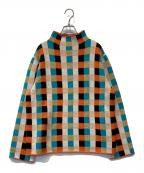 shrimpsシュリンプス）の古着「チェック柄ニット」｜オレンジ