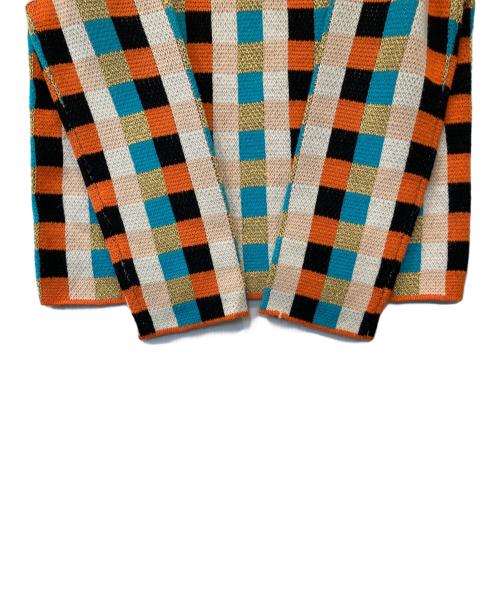 shrimps（シュリンプス）shrimps (シュリンプス) チェック柄ニット オレンジ サイズ:Sの古着・服飾アイテム