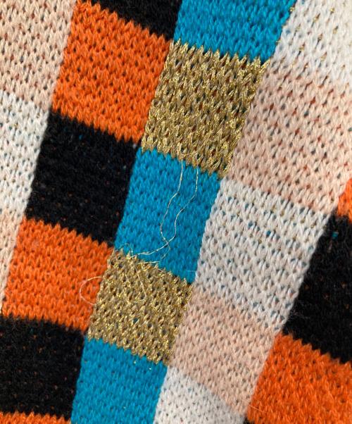 shrimps（シュリンプス）shrimps (シュリンプス) チェック柄ニット オレンジ サイズ:Sの古着・服飾アイテム