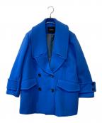 JILL STUARTジルスチュアート）の古着「メルトンコクーンミドルコート　092-3251001」｜ブルー