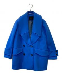 JILL STUART（ジルスチュアート）の古着「メルトンコクーンミドルコート　092-3251001」｜ブルー