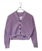 BEAUTY&YOUTHビューティーアンドユース）の古着「オーバー Vネック 畦ニット カーディガン 1628-199-0931」｜パープル