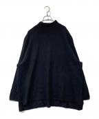 universal tissuユニバーサルティシュ）の古着「フレンチメリノウールスタンドカラープルオーバー TS203KN071」｜ブラック