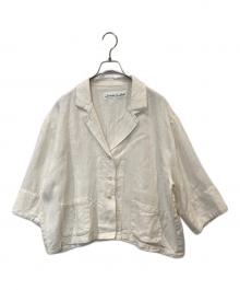 si-si-si comfort（スースースーコンフォート）の古着「ヘヴィリネンＶネックカバーオールジャケット」｜アイボリー