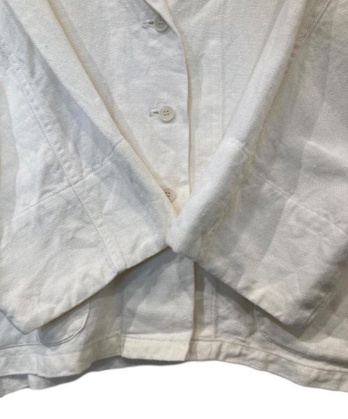 si-si-si comfort（スースースーコンフォート）si-si-si comfort (スースースーコンフォート) ヘヴィリネンＶネックカバーオールジャケット アイボリー サイズ:38の古着・服飾アイテム