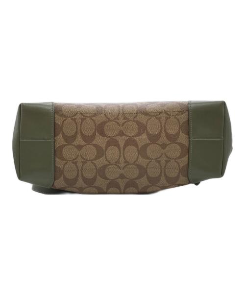 COACH（コーチ）COACH (コーチ) シグネチャートートバッグ F29208 ベージュ×グリーンの古着・服飾アイテム