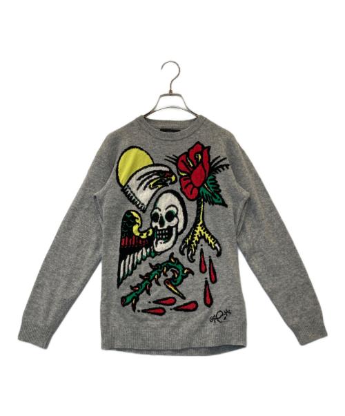 DIESEL（ディーゼル）DIESEL (ディーゼル) スカルニット グレー サイズ:XSの古着・服飾アイテム