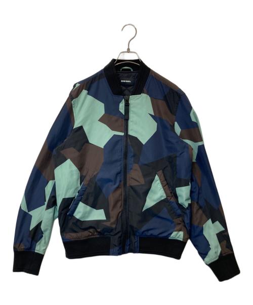 DIESEL（ディーゼル）DIESEL (ディーゼル) 総柄MA-1ジャケット ネイビー サイズ:Mの古着・服飾アイテム