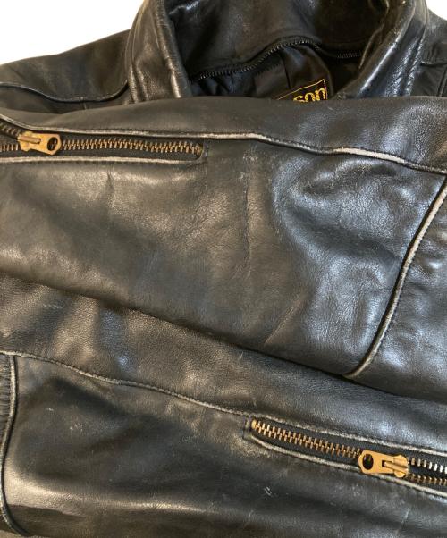 VANSON（バンソン）VANSON (バンソン) F レザーライダースジャケット 17455A 10 ブラック サイズ:38の古着・服飾アイテム