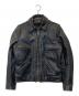 VANSON（バンソン）の古着「F レザーライダースジャケット 17455A 10」｜ブラック