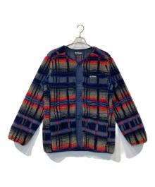 WILD THINGS（ワイルドシングス）の古着「フラッフィーボアカーディガン　WT22133KY」｜ネイビー×レッド