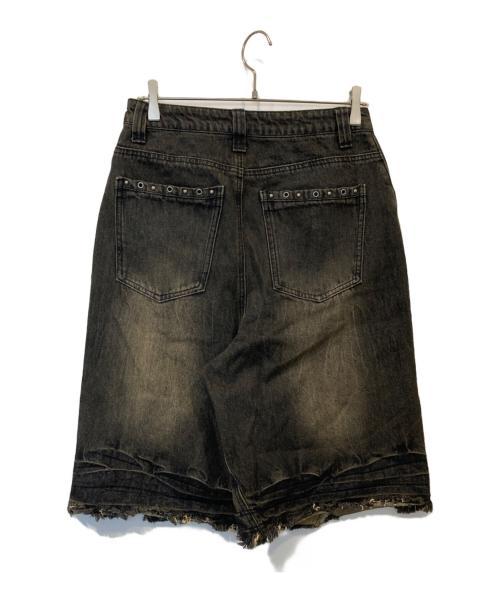 ANDER HUNK（アンダーハンク）ANDER HUNK (アンダーハンク) Overdyed Studed Baggy Jorts オーバーダイド スタデッド バギー ジョーツ ブラック サイズ:Sの古着・服飾アイテム