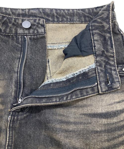 ANDER HUNK（アンダーハンク）ANDER HUNK (アンダーハンク) Overdyed Studed Baggy Jorts オーバーダイド スタデッド バギー ジョーツ ブラック サイズ:Sの古着・服飾アイテム