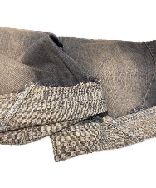 ANDER HUNK（アンダーハンク）ANDER HUNK (アンダーハンク) Overdyed Studed Baggy Jorts オーバーダイド スタデッド バギー ジョーツ ブラック サイズ:Sの古着・服飾アイテム