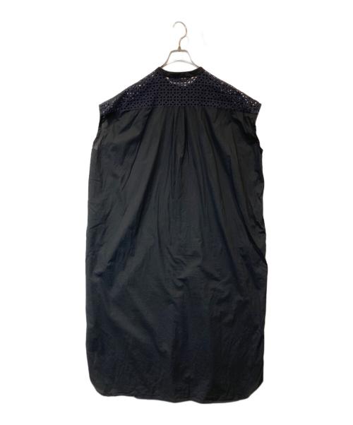mizuiro-ind（ミズイロインド）mizuiro-ind (ミズイロインド) レース切替ワンピース ネイビー サイズ:Freeの古着・服飾アイテム