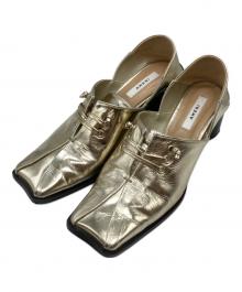 Ameri（アメリ）の古着「2WAY SQUARE LOAFERS ツーウェイ・スクエア・ローファーズ」｜ゴールド