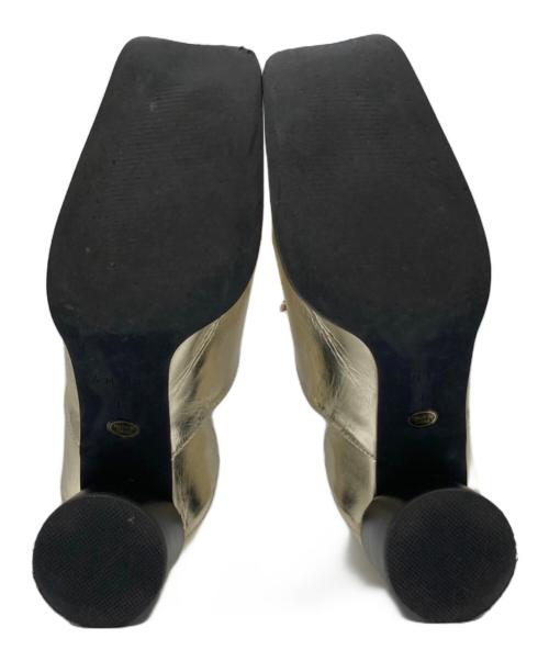 Ameri（アメリ）AMERI (アメリ) 2WAY SQUARE LOAFERS ツーウェイ・スクエア・ローファーズ ゴールド サイズ:Mの古着・服飾アイテム