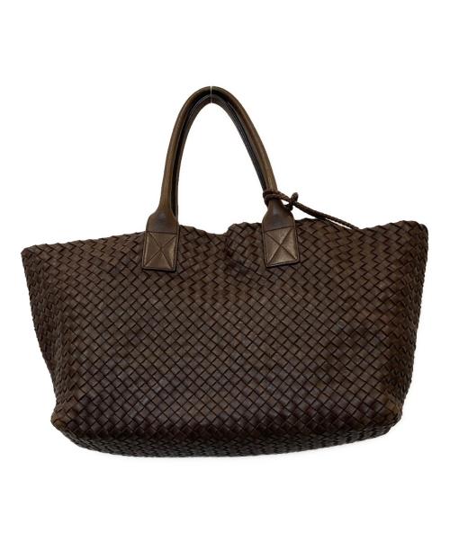 BOTTEGA VENETA（ボッテガベネタ）BOTTEGA VENETA (ボッテガベネタ) イントレチャート カバMM トートバッグ 115664 V9131 2040 ブラウンの古着・服飾アイテム