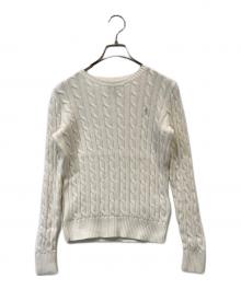 POLO RALPH LAUREN（ポロ・ラルフローレン）の古着「ケーブルニット」｜ホワイト
