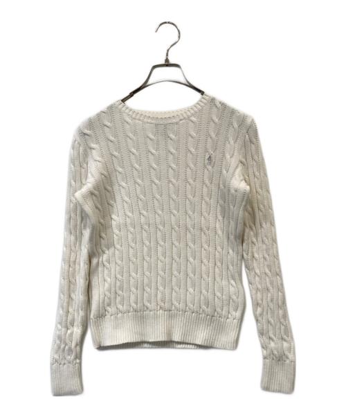POLO RALPH LAUREN（ポロ・ラルフローレン）POLO RALPH LAUREN (ポロ・ラルフローレン) ケーブルニット ホワイト サイズ:Lの古着・服飾アイテム