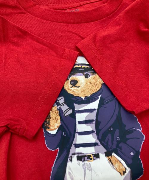 POLO RALPH LAUREN（ポロ・ラルフローレン）POLO RALPH LAUREN (ポロ・ラルフローレン) ポロベアカットソー レッド サイズ:7 /130 キッズサイズの古着・服飾アイテム