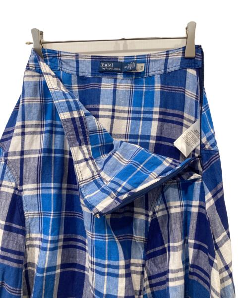 POLO BY RALPH LAUREN（ポロ バイ ラルフローレン）POLO by RALPH LAUREN (ポロ バイ ラルフローレン) リネンチェックスカート ブルー サイズ:00の古着・服飾アイテム