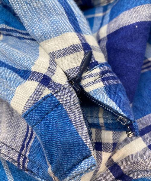 POLO BY RALPH LAUREN（ポロ バイ ラルフローレン）POLO by RALPH LAUREN (ポロ バイ ラルフローレン) リネンチェックスカート ブルー サイズ:00の古着・服飾アイテム