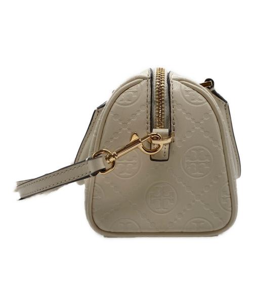 TORY BURCH（トリーバーチ）TORY BURCH (トリーバーチ) モノグラム レザー ミニ バレル バッグ　201789 アイボリーの古着・服飾アイテム