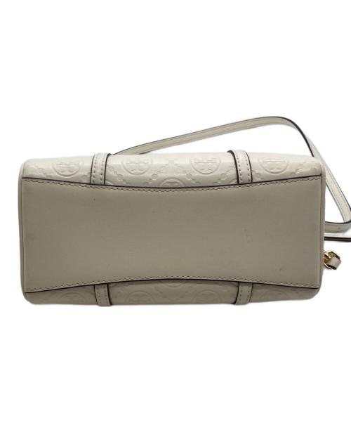 TORY BURCH（トリーバーチ）TORY BURCH (トリーバーチ) モノグラム レザー ミニ バレル バッグ　201789 アイボリーの古着・服飾アイテム