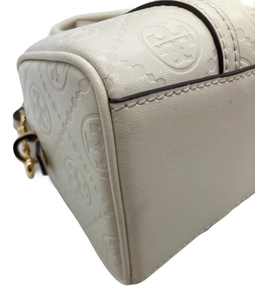 TORY BURCH（トリーバーチ）TORY BURCH (トリーバーチ) モノグラム レザー ミニ バレル バッグ　201789 アイボリーの古着・服飾アイテム