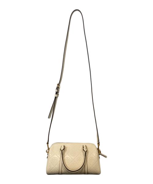 TORY BURCH（トリーバーチ）TORY BURCH (トリーバーチ) モノグラム レザー ミニ バレル バッグ　201789 アイボリーの古着・服飾アイテム