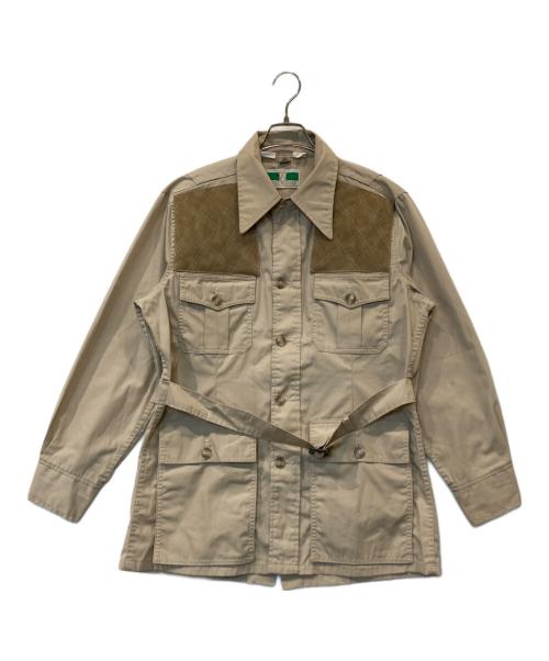 GAME WINNER（ゲーム・ウィナー）GAME WINNER (ゲーム・ウィナー) レザーパッチハンティングジャケット ベージュ サイズ:Mの古着・服飾アイテム