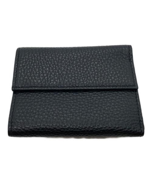 bell la bell（ベルラベル）bell la bell (ベルラベル) イタリアンレザー三つ折りミニウォレット ブラックの古着・服飾アイテム