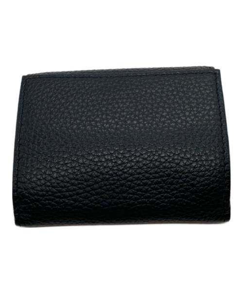 bell la bell（ベルラベル）bell la bell (ベルラベル) イタリアンレザー三つ折りミニウォレット ブラックの古着・服飾アイテム