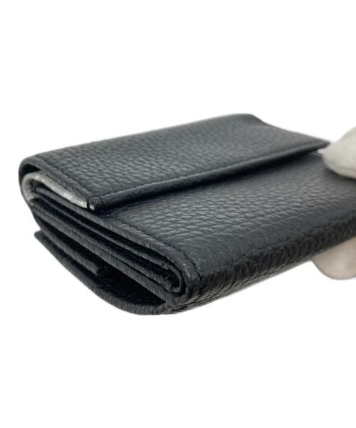 bell la bell（ベルラベル）bell la bell (ベルラベル) イタリアンレザー三つ折りミニウォレット ブラックの古着・服飾アイテム