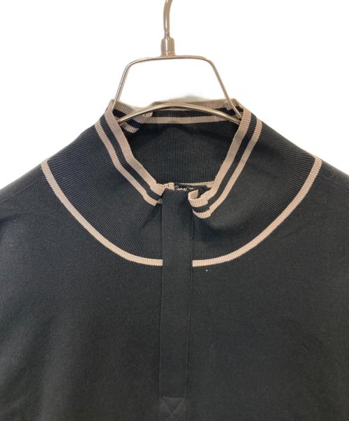 ARMANI COLLEZIONI（アルマーニ コレツィオーニ）ARMANI COLLEZIONI (アルマーニ コレツィオーニ) ハーフジップニット ブラック サイズ:XXLの古着・服飾アイテム