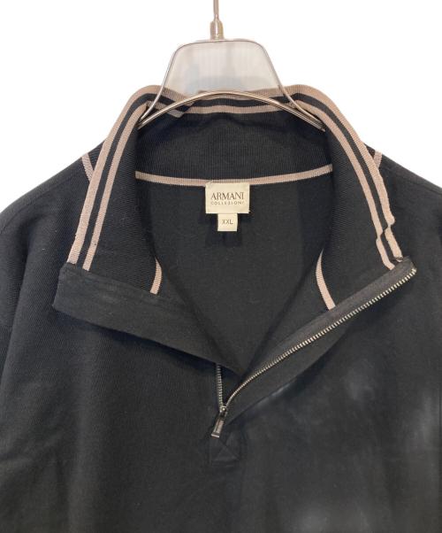 ARMANI COLLEZIONI（アルマーニ コレツィオーニ）ARMANI COLLEZIONI (アルマーニ コレツィオーニ) ハーフジップニット ブラック サイズ:XXLの古着・服飾アイテム
