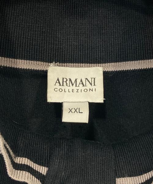 ARMANI COLLEZIONI（アルマーニ コレツィオーニ）ARMANI COLLEZIONI (アルマーニ コレツィオーニ) ハーフジップニット ブラック サイズ:XXLの古着・服飾アイテム
