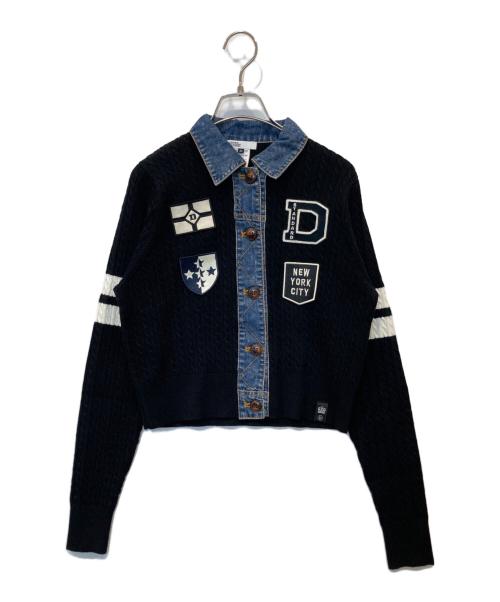 DOUBLE STANDARD CLOTHING（ダブルスタンダードクロージング）DOUBLE STANDARD CLOTHING (ダブルスタンダードクロージング) ドッキングデニムニット　0209-540-253A ブラック×インディゴ サイズ:36の古着・服飾アイテム