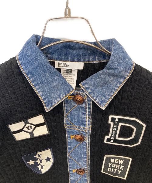 DOUBLE STANDARD CLOTHING（ダブルスタンダードクロージング）DOUBLE STANDARD CLOTHING (ダブルスタンダードクロージング) ドッキングデニムニット　0209-540-253A ブラック×インディゴ サイズ:36の古着・服飾アイテム
